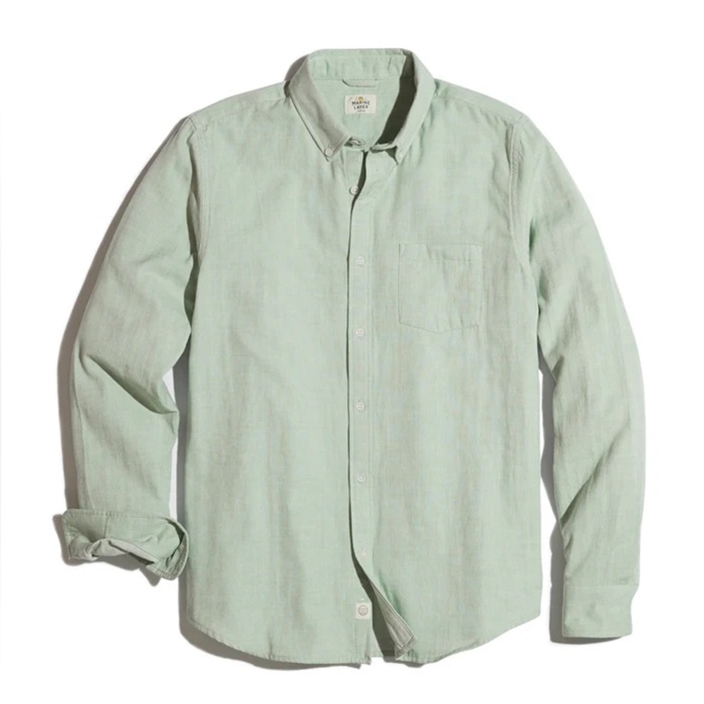 Marine Layer Behr Button Down - Surf Green - Size Marge (Medium-Large)